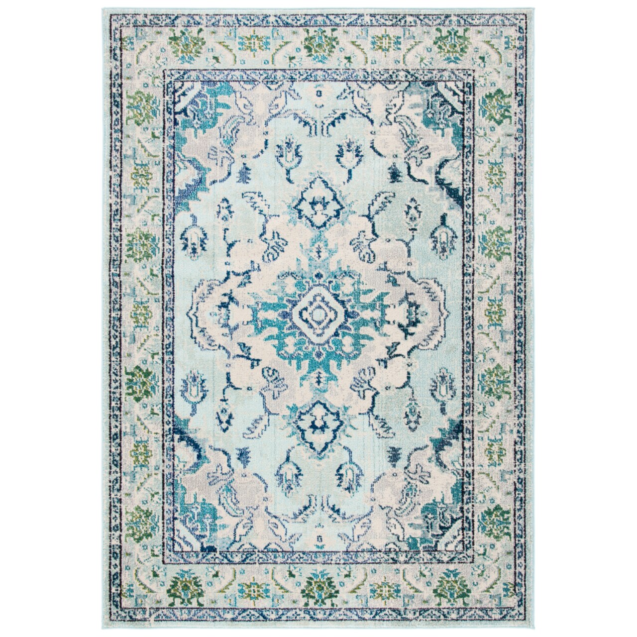 Safavieh Monaco Collection MNC243K Light Blue / Ivory Rug